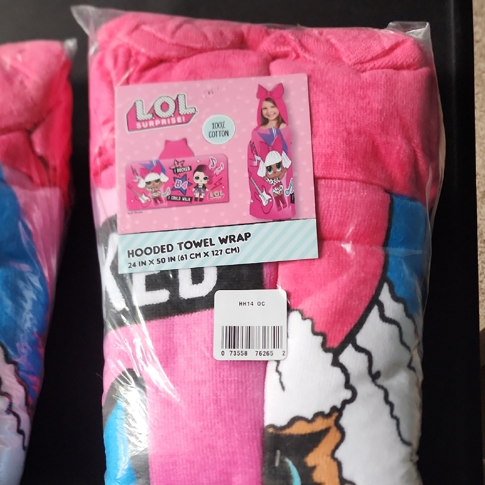 LOL Surprise Pink Hooded Towel Wrap